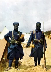 Riflemen from Senegal during the Battle of the Marne East of Paris, September 1914